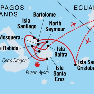 tourhub | Intrepid Travel | Classic Galapagos: Central Eastern Islands (Grand Queen Beatriz) | Tour Map