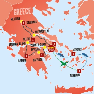 tourhub | Expat Explore Travel | Best Of Greece (2025 Departures) | Tour Map