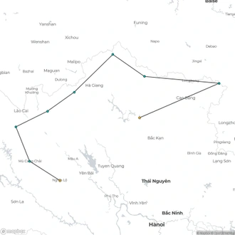 tourhub | Mr Linh's Adventures | Remote far North Vietnam 9 days 8 nights | Tour Map