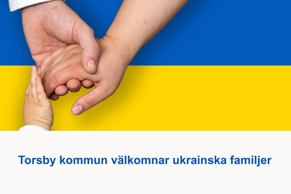 Ukrainska flaggan, händer