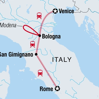 tourhub | Intrepid Travel | Italy Real Food Adventure | Tour Map