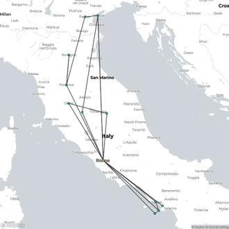 tourhub | Omega Tours | A Taste of Italy: 10 Days | Tour Map