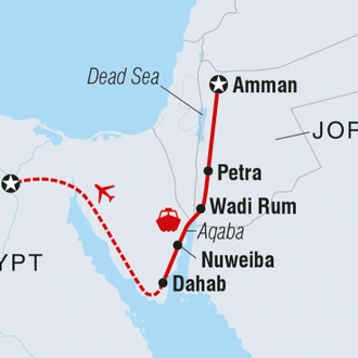 tourhub | Intrepid Travel | Jordan & Egypt Express | Tour Map