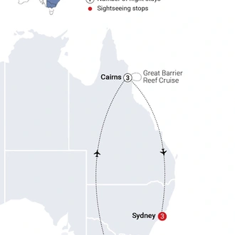 tourhub | AAT Kings | Contrasts of Australia | Tour Map