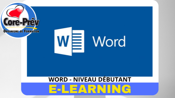 Représentation de la formation : WORD - NIVEAU DÉBUTANT