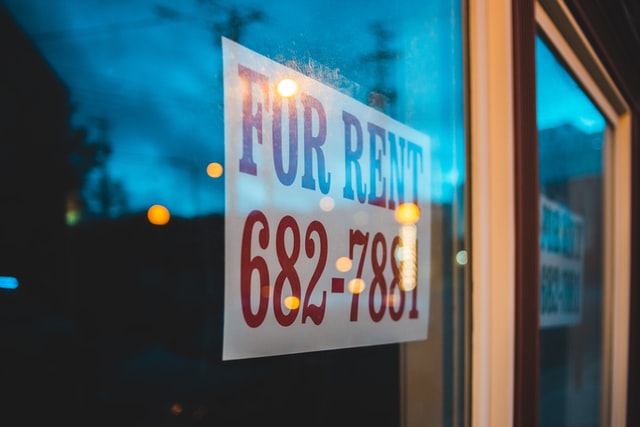 renting out a place through a for rent sign