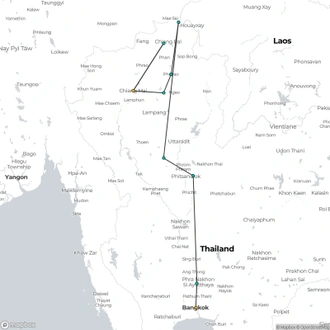 tourhub | Destination Services Thailand | Experience Thailand 9 Days - Bangkok to the North, Private Tour  | Tour Map