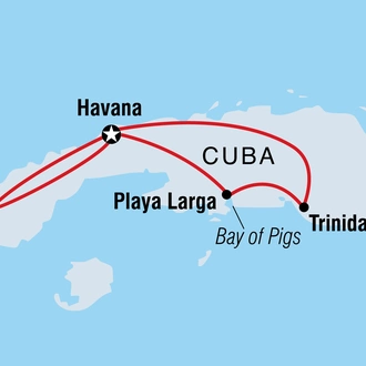 tourhub | Intrepid Travel | One Week in Cuba | Tour Map