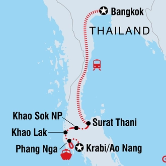 tourhub | Intrepid Travel | Cycle Southern Thailand | Tour Map