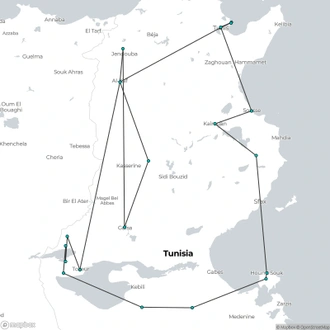 tourhub | Crooked Compass | Tunisia Explored | Tour Map