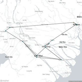 tourhub | Today Voyages | Cycling along the mighty Mekong Delta | Tour Map