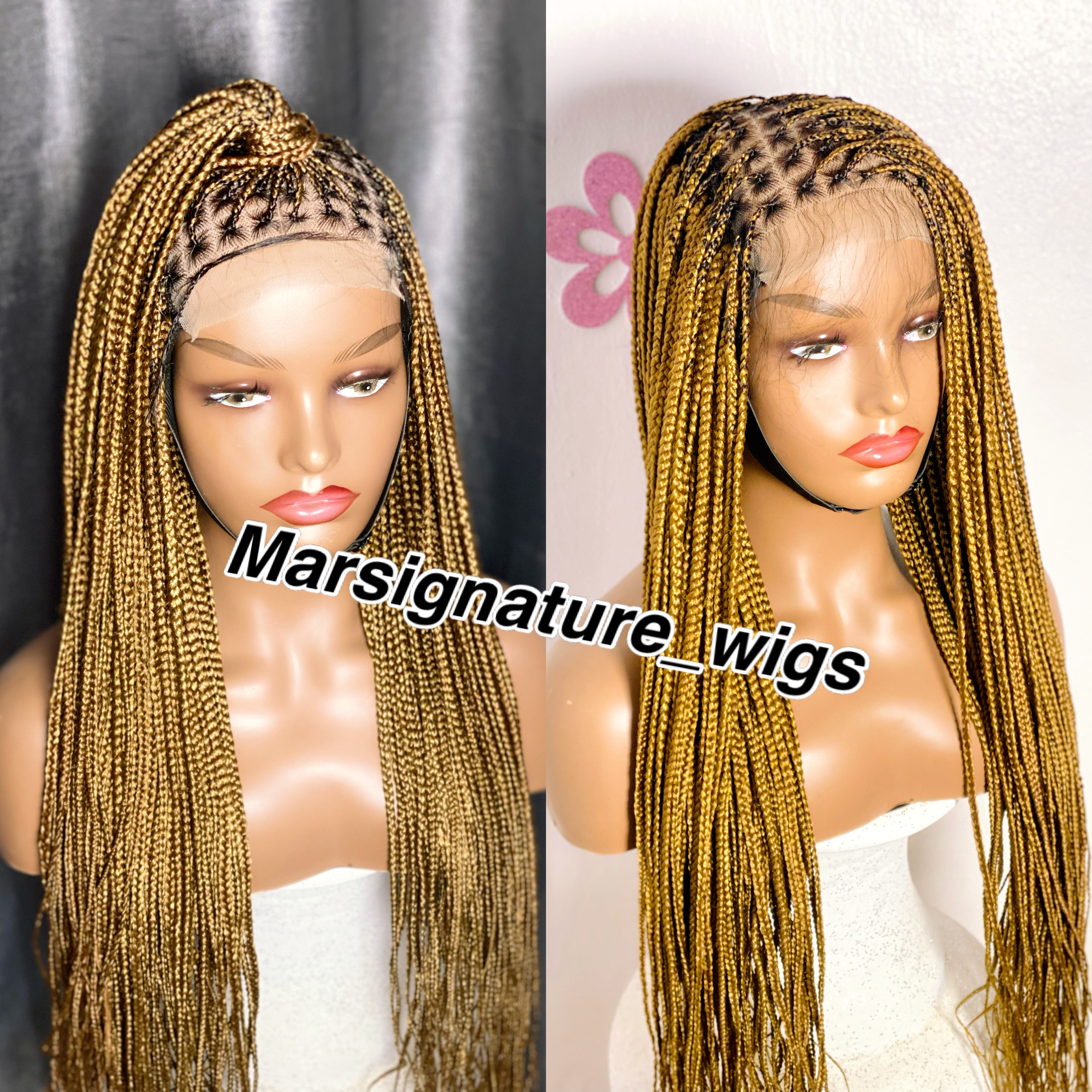 Gold mix closure knotless braided wig - Marsignature wigs