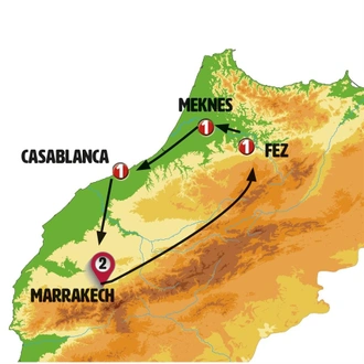 tourhub | Europamundo | Marrakesh and Imperial Capitals | Tour Map