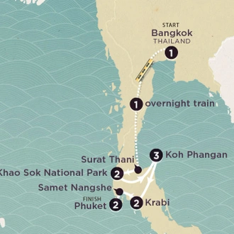 tourhub | Topdeck | Delve Deep: Southern Thailand 2024-25 | Tour Map