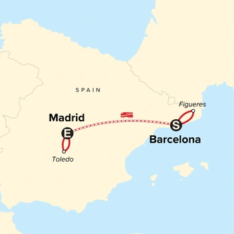 tourhub | G Adventures | Spain Family Journey: Vibrant Cities and Artistic Icons | Tour Map