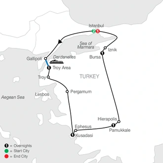 tourhub | Globus | Turkish Escape | Tour Map