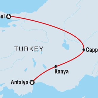 tourhub | Intrepid Travel | Six Days in Turkey | Tour Map