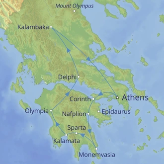 tourhub | Cox & Kings | The Heart of Ancient Greece | Tour Map