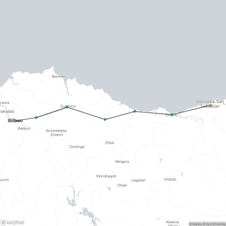 tourhub | The Natural Adventure | Camino del Norte: San Sebastián to Bilbao | Tour Map