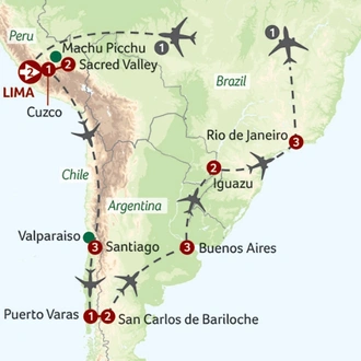 tourhub | Titan Travel | Grand Tour of South America | Tour Map