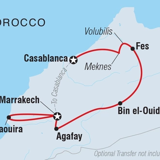 tourhub | Intrepid Travel | Premium Morocco Highlights with Essaouira | Tour Map