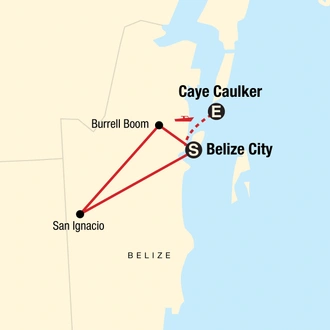tourhub | G Adventures | Explore Belize | Tour Map