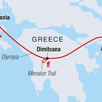 tourhub | Intrepid Travel | Southern Greece: Hike, Bike & Kayak | Tour Map