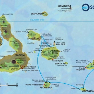 tourhub | Exodus | Galapagos Escape - Solaris (Itinerary C) | Tour Map