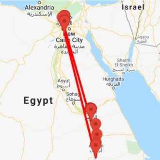 tourhub | Ancient Egypt Tours | 8 Days Cairo and Nile Cruise Holiday (5 destinations) | Tour Map