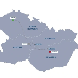 tourhub | Trafalgar | Prague, Vienna and Budapest | Tour Map