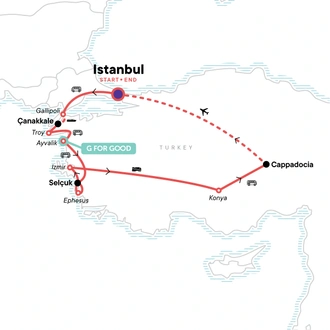 tourhub | G Adventures | Highlights of Turkey | Tour Map