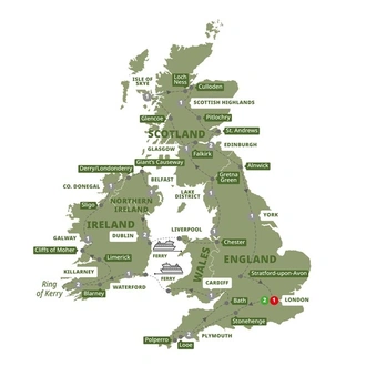 tourhub | Trafalgar | Britain and Ireland Grandeur | Tour Map