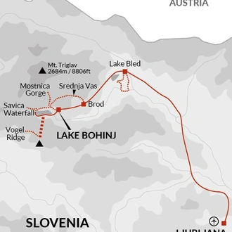 tourhub | Explore! | Walking in Slovenia | Tour Map