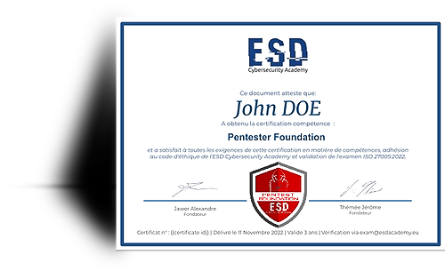 Représentation de la formation : ESD-PENTESTFOUND : Fondamentaux des tests d’intrusion (e-learning)