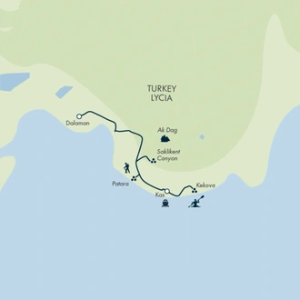 tourhub | Exodus | Family Lycian Activity Week | Tour Map