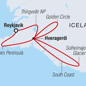 tourhub | Intrepid Travel | Iceland's Classic Northern Lights | Tour Map