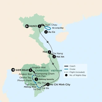 tourhub | APT | Best of Vietnam and Cambodia | Tour Map