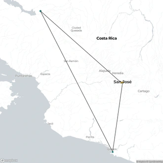 tourhub | Destination Services Costa Rica | Costa Rica & Manuel Antonio 7 Days, Self-Drive | Tour Map