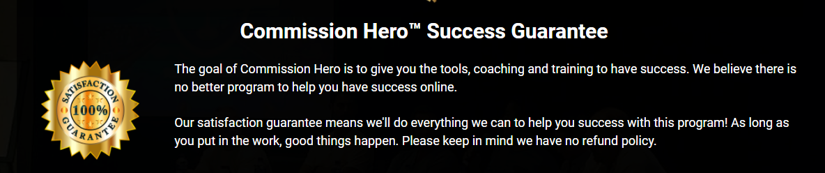 Commission Hero Review - Commission Hero Success Guarantee 