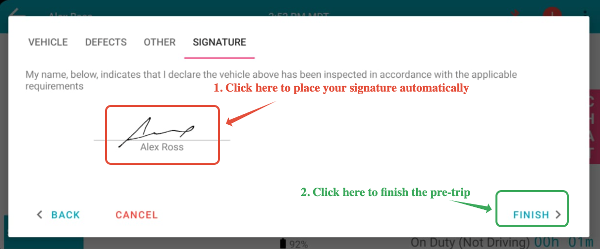 Driver Page - Navigating through the Switchboard Driver Application