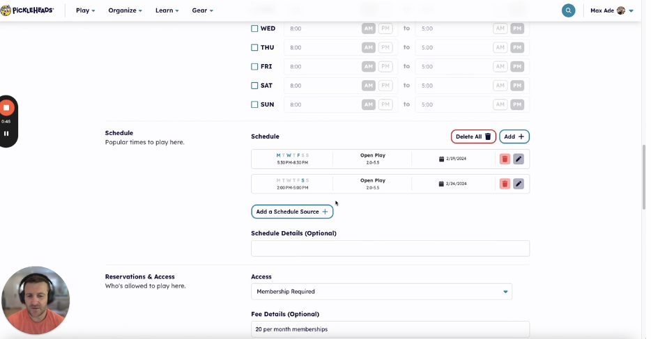 Thumbnail of video: Updating a court schedule