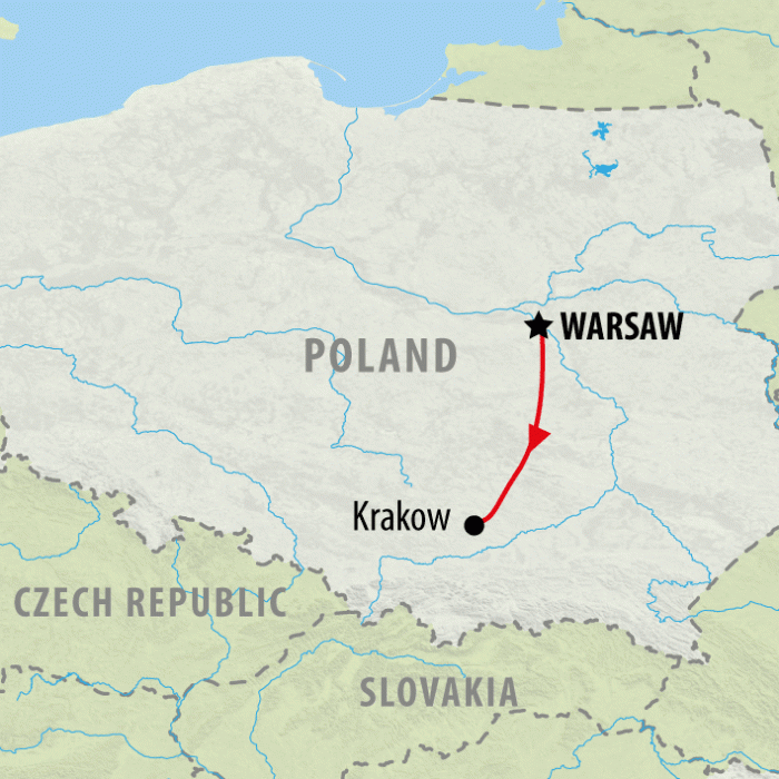 tourhub | On The Go Tours | Warsaw & Krakow New Year Getaway - 5 days  | Tour Map