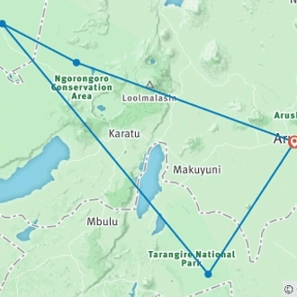 tourhub | Moipo Adventures | 6 Days of tour (4 Days Camping Safari) | Tour Map