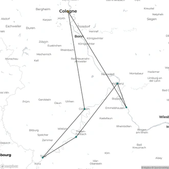 tourhub | Riviera Travel | Gastronomy of the Rhine & Moselle - MS Emily Brontë | Tour Map