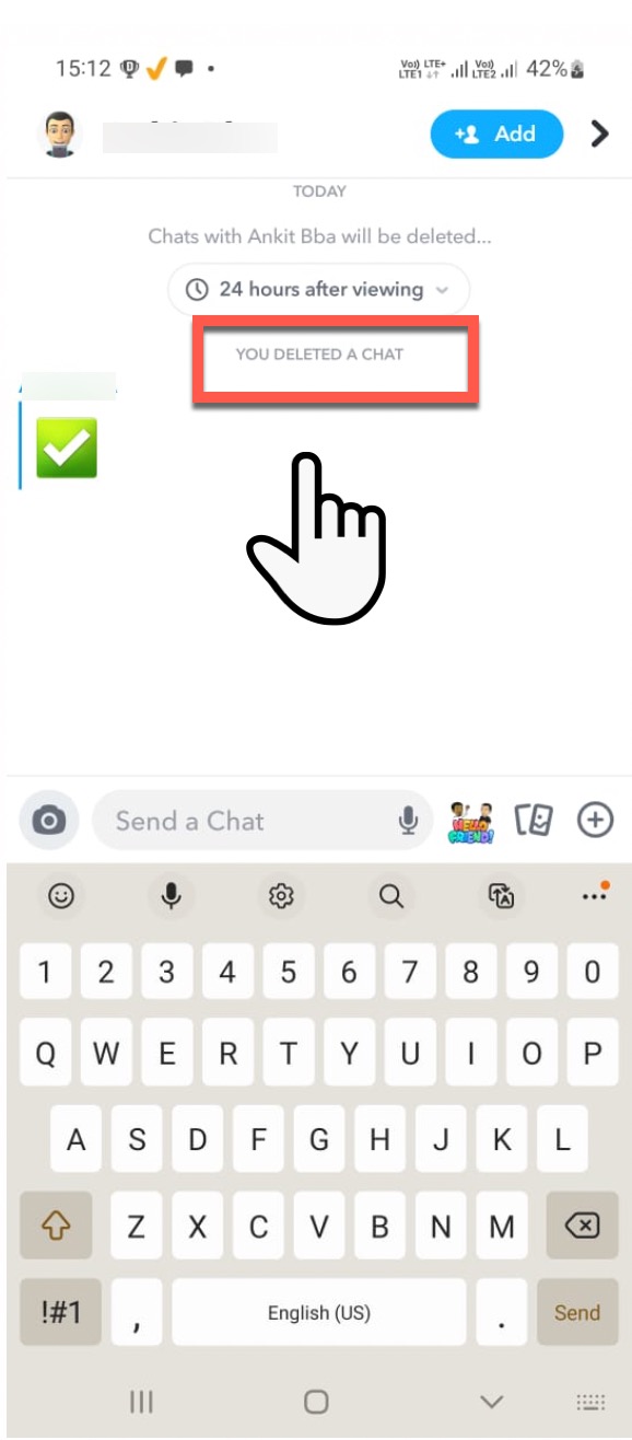 An image showing the Snapchat logo and a dialogue box suggesting a deleted message