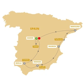 tourhub | Trafalgar | Spanish Wonder End Madrid | Tour Map