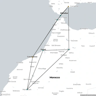 tourhub | Julia Travel | Morocco, Imperial Cities from Costa del Sol 7-Day Tour | Tour Map