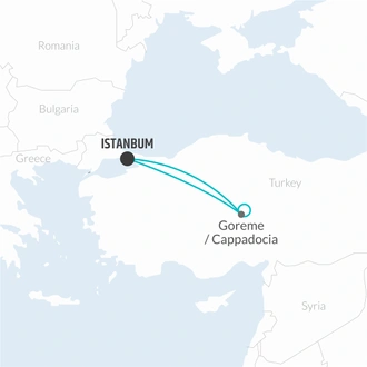 tourhub | Bamba Travel | Istanbul & Cappadocia Adventure 5D/4N | Tour Map
