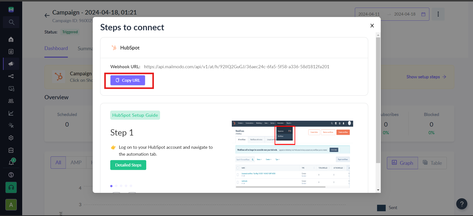 How to trigger emails in Mailmodo through HubSpot