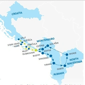 tourhub | Kompas | Gorgeous Balkan with Superior  Adriatic Cruise | Tour Map